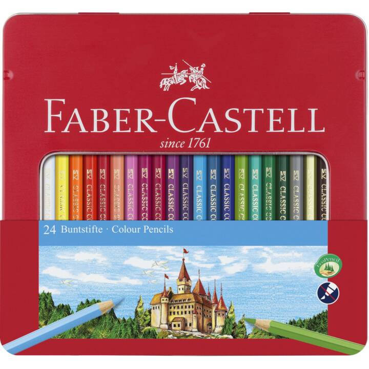 FABER-CASTELL Crayons de couleur Classic (Multicolore, 24 pièce)