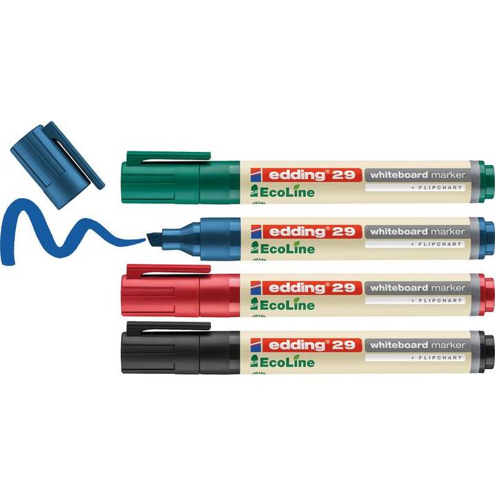 EDDING Whiteboard Marker EcoLine 29 (Blau, Schwarz, Rot, Grün, 4 Stück)