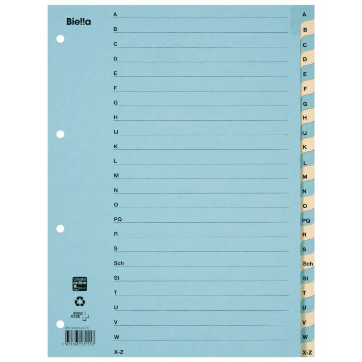 BIELLA Répertoire (24 x A4, Alphabétique)