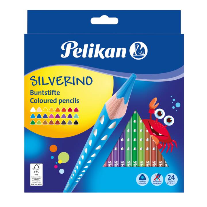 PELIKAN Crayons de couleur Silverino (Multicolore, 24 pièce)