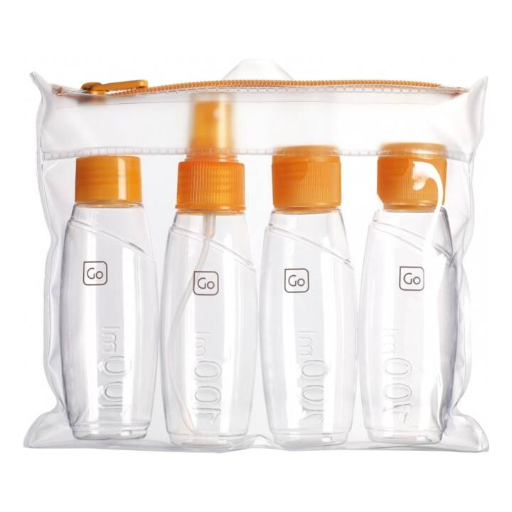 GO TRAVEL Cabin Bottles Set Bouteille de voyage (Orange, Transparent, 0.1 l)