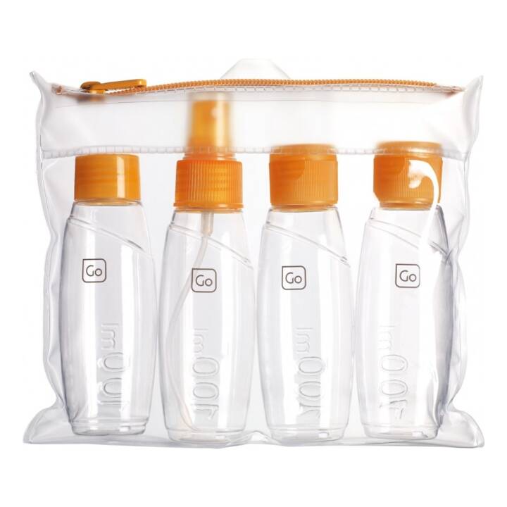 GO TRAVEL Reisefläschchen (Orange, Transparent, 0.1 l)