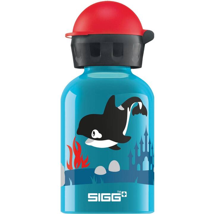 SIGG Bottiglia per bambini KBT Small Orca Family (0.3 l, Blu chiaro, Blu)