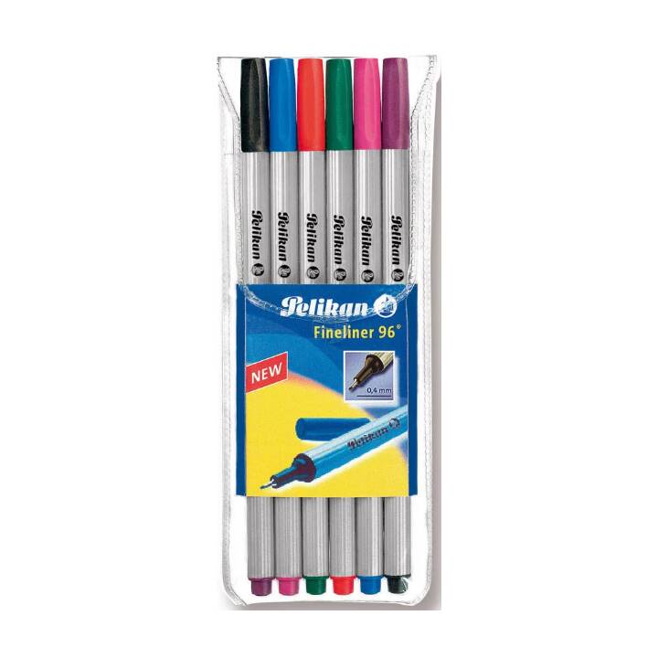 PELIKAN Penna a fibra (Multicolore, 6 pezzo)