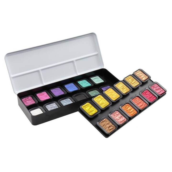 FINETEC Aquarellfarbe Set (24 Stück, Mehrfarbig)