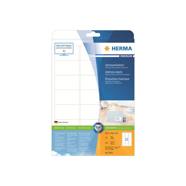 HERMA RFID-Etiketten (525 Stück, 210 mm x 297 mm)