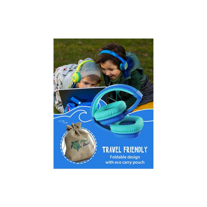 PLAYBOY Planet Buddies DIY Cuffie per bambini (Over-Ear, Turchese, Blu)