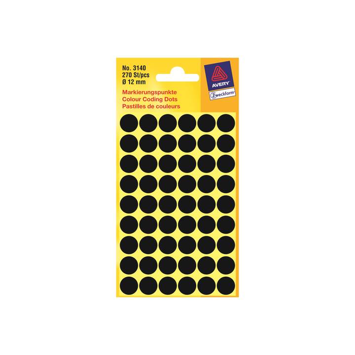 AVERY ZWECKFORM Sticker (Schwarz, 270 Stück)