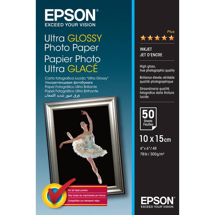 EPSON Ultra Glossy Fotopapier (50 Blatt, 100 x 150, 300 g/m2)