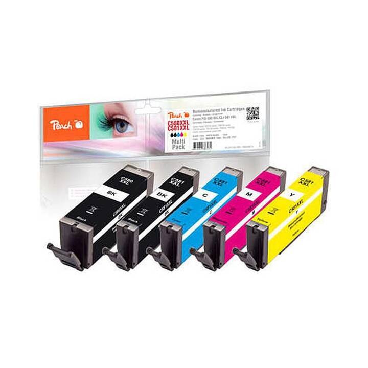 PEACH Canon PGI-580XXL / CLI-581XXL (Giallo, Nero, Magenta, Cyan, Photo nero, Multipack)