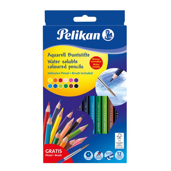 PELIKAN Crayons de couleur (Multicolore, 12 pièce)