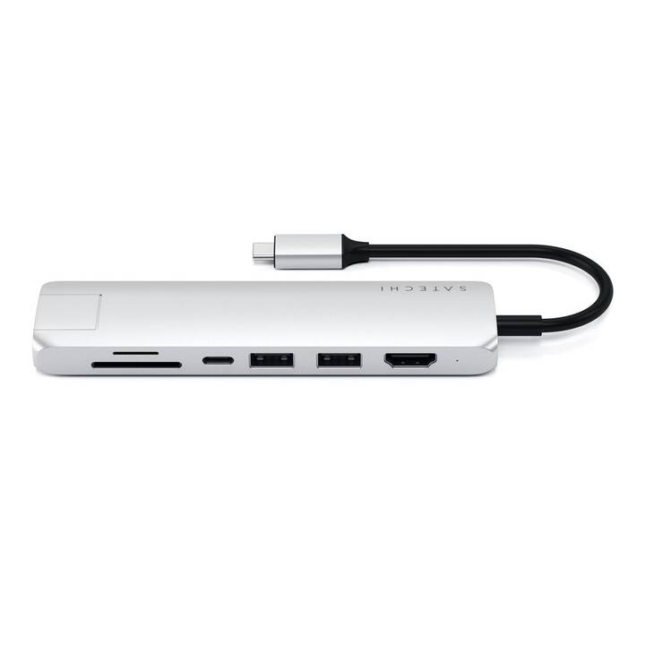 SATECHI USB-C Slim Multi-Port (6 Ports, USB Type-C, HDMI, USB Type-A, RJ-45)