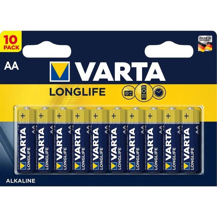 VARTA Longlife AA Batterie (AA / Mignon / LR6, 10 Stück)