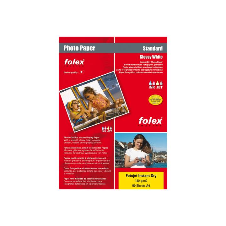 FOLEX IMAGING Fotojet Instant Dry Papier photo (50 feuille, A4, 180 g/m2)