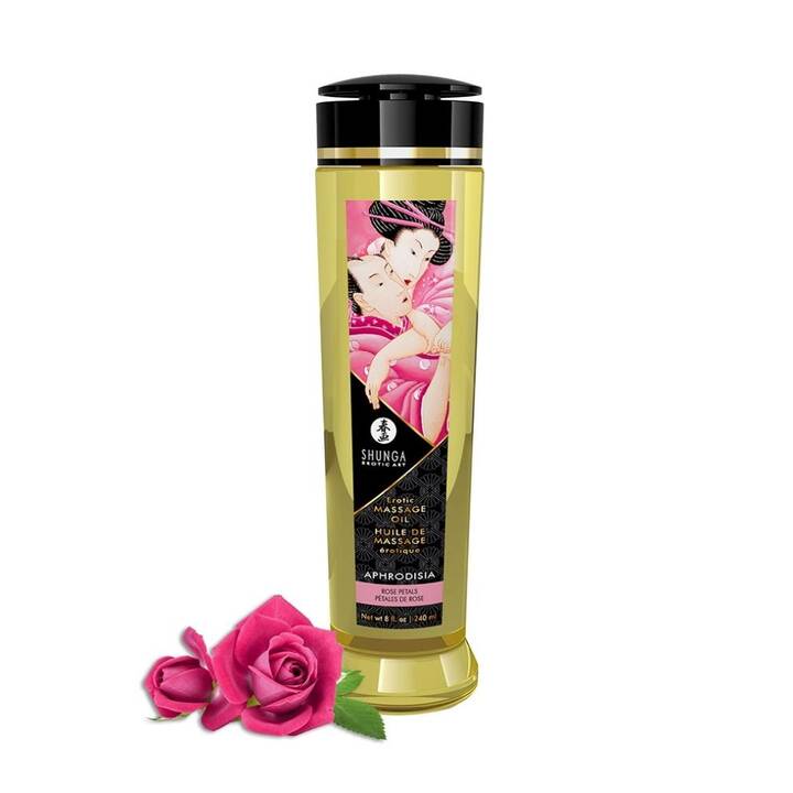 SHUNGA Olio per massaggi Aphrodisia (240 ml, Petali di rosa)