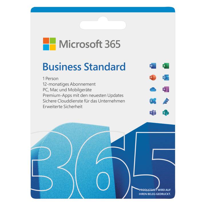 MICROSOFT 365 Business Standard (Abbonamento, 1x, 1 anno, Tedesco)