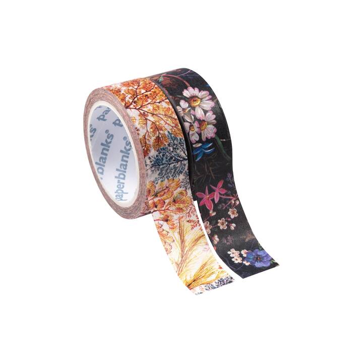 PAPERBLANKS Washi Tape Set Floralia (Schwarz, Mehrfarbig, 10 m)