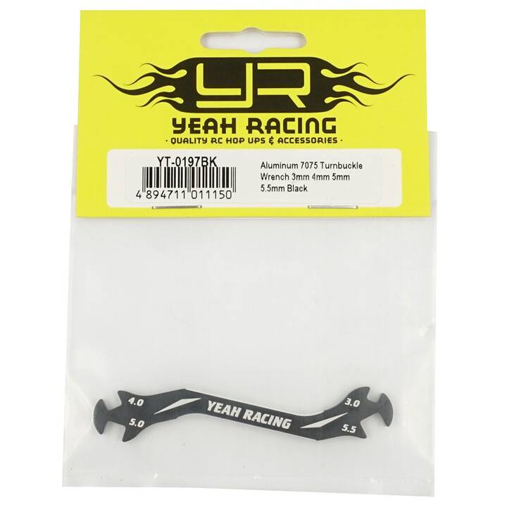Yeah Racing Chiave a fibbia in alluminio (nero) (3, 4, 5, 5,5 mm) [YEA