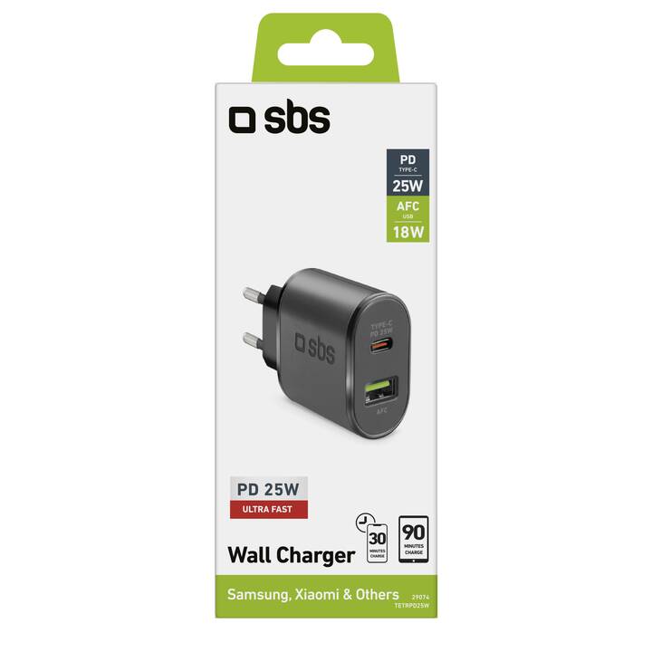 SBS Wall Chargeur mural (USB-A, USB-C)