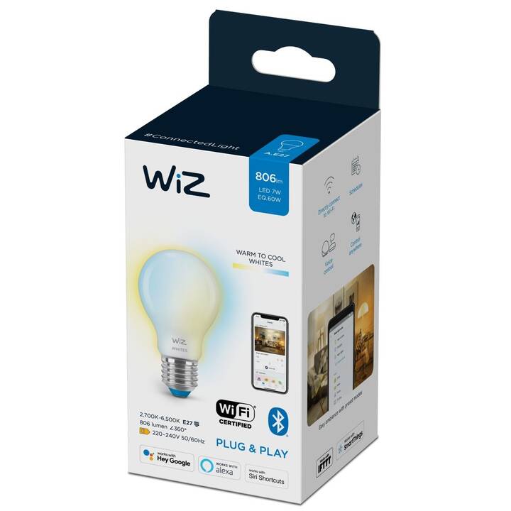 WIZ LED Birne (E27, WLAN, Bluetooth, 7 W)