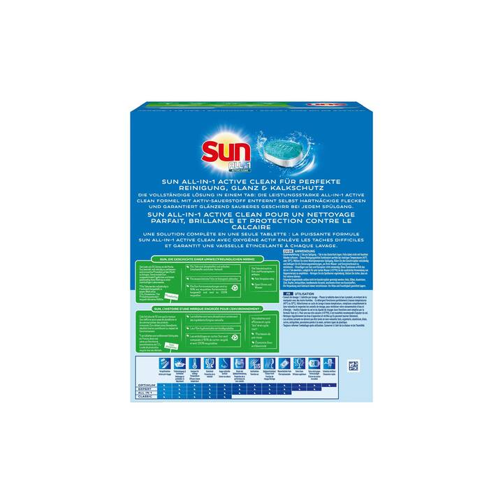 SUN Détergents pour lave-vaisselle All-in-1 Active Clean Citron (94 Tabs)