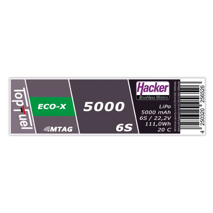 HACKER Accumulatore RC TopFuel ECO-X (LiPo, 5000 mAh, 22.2 V)