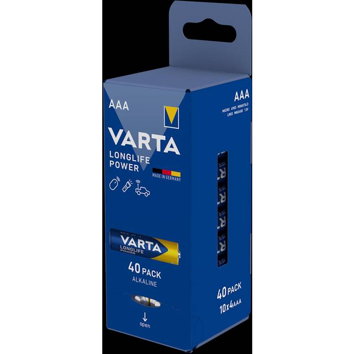 VARTA Longlife Power Batterie (AAA / Micro / LR03, 40 Stück)
