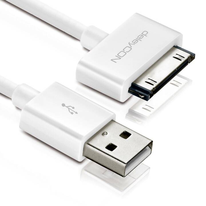 DELEYCON MK-MK408 Câble USB (30 Pin, USB 2.0 de type A, 0.5 m)