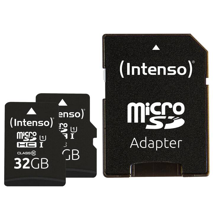 INTENSO MicroSDHC Doppelpack (Class 10, 32 Go, 90 Mo/s)