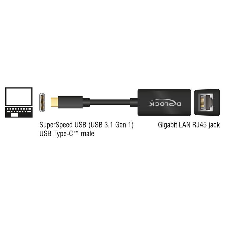 DELOCK 65904 Netzwerkadapter (USB 3.0 Typ-C, RJ-45, 13.5 m)
