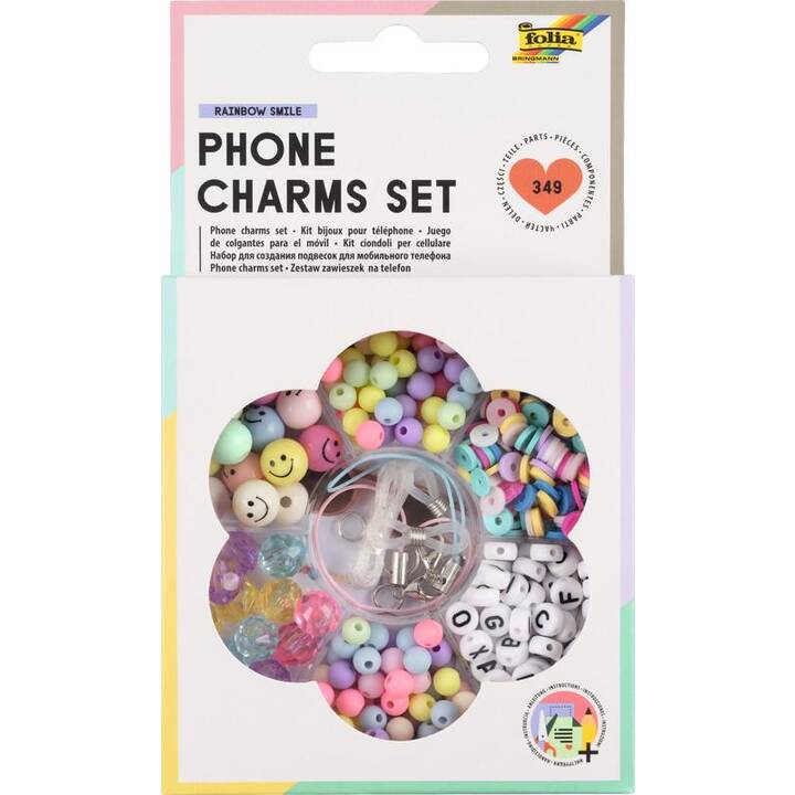 FOLIA Phone Charms Perle (Plastica, Multicolore)