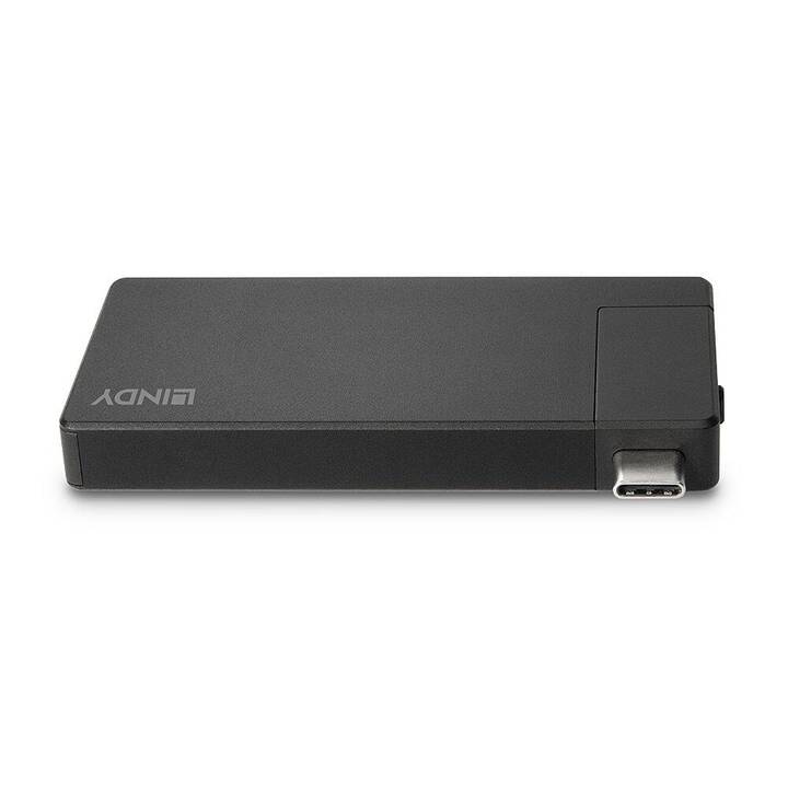 LINDY Stations d'accueil DST Micro (HDMI, USB 3.2 Gen 1 type-A, USB 3.2 Typ-C)