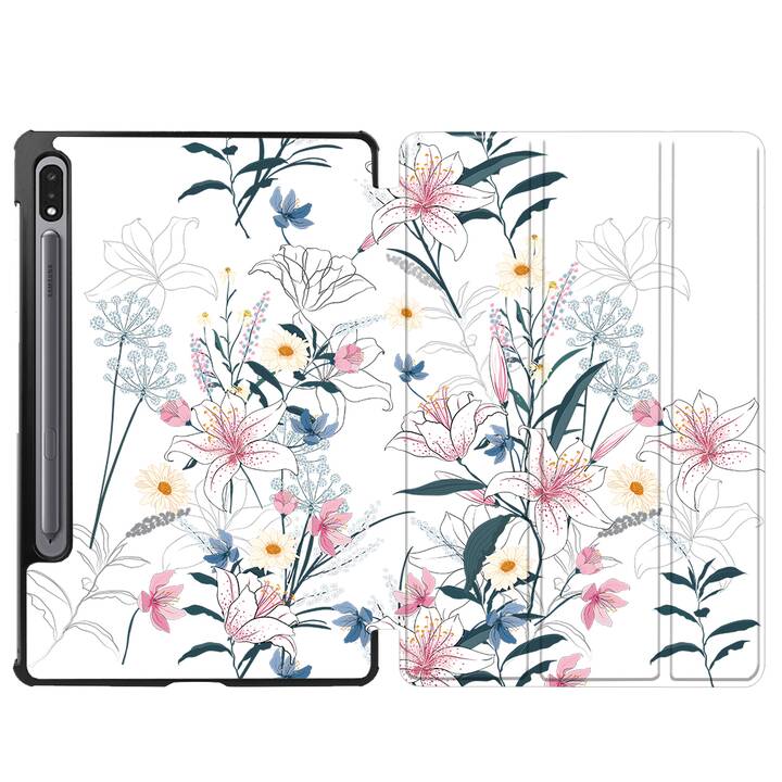 EG cover per Samsung Galaxy Tab S8+ 12.4" (2022) - bianco - fiori