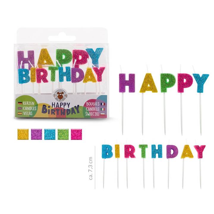 TRENDHAUS Candela per torta Birthday fun (Multicolore)
