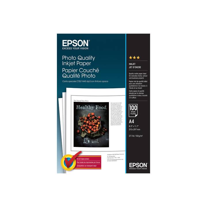 EPSON Quality Inkjet Fotopapier (100 Blatt, A4, 102 g/m2)