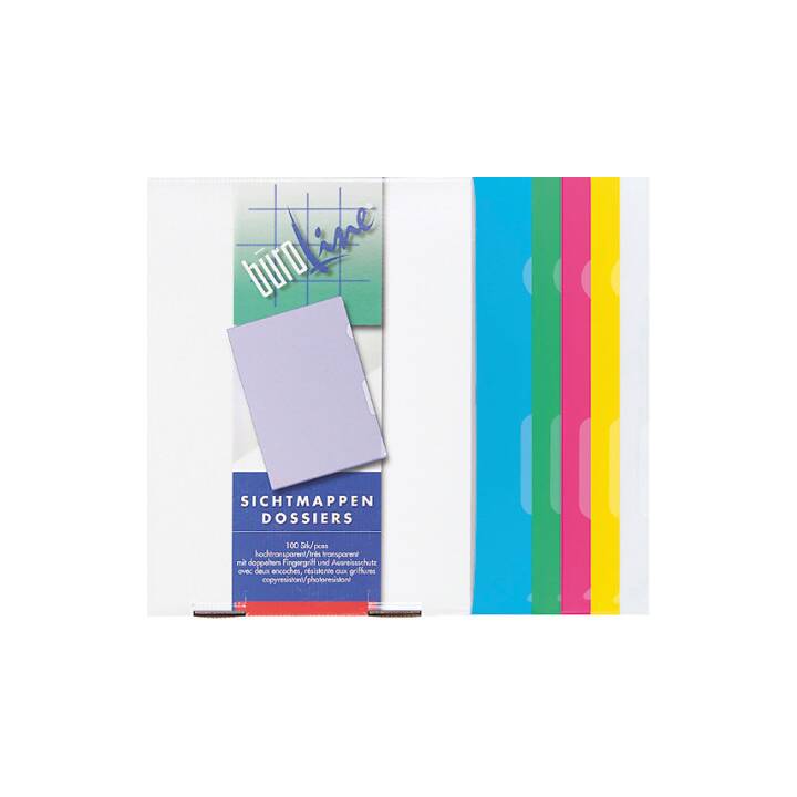 BÜROLINE Sichtmappe (Mehrfarbig, A4, 100 Stück)