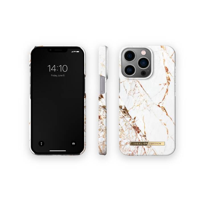 IDEAL OF SWEDEN Backcover Carrara Gold (iPhone 14 Pro, Marmor, Gold, Weiss)