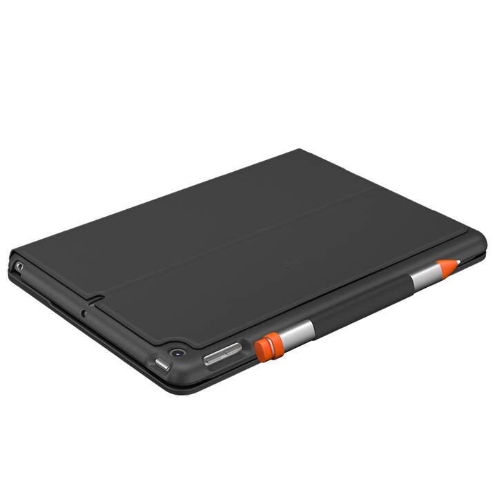 LOGITECH Slim Folio Type Cover (10.2", iPad Gen. 8 2020, iPad Gen. 7 2019, Noir)