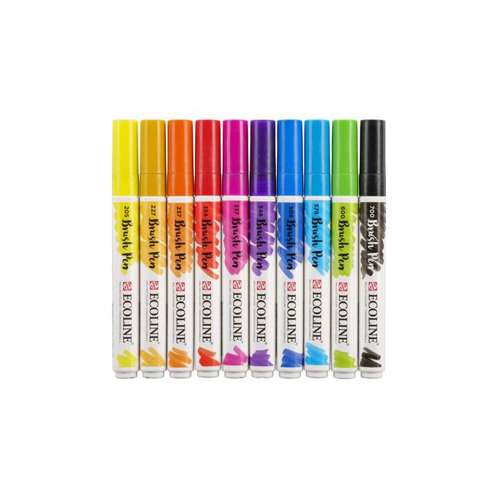 TALENS Brush Pen Crayon feutre (Mauve, Jaune, Orange, Noir, Magenta, Vert, Bleu, 10 pièce)