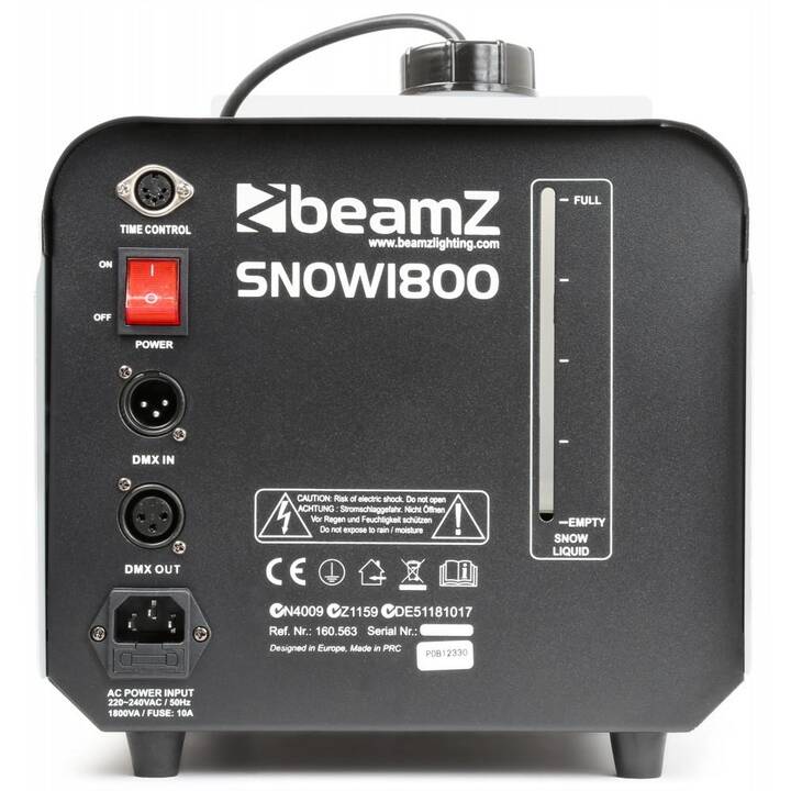 BEAMZ SNOW1800 Schneemaschine (2.5 l, 1800 W, Silber, Grau, Schwarz)