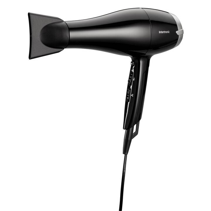 INTERTRONIC Sèche-cheveux à ions (2200 W, Noir)