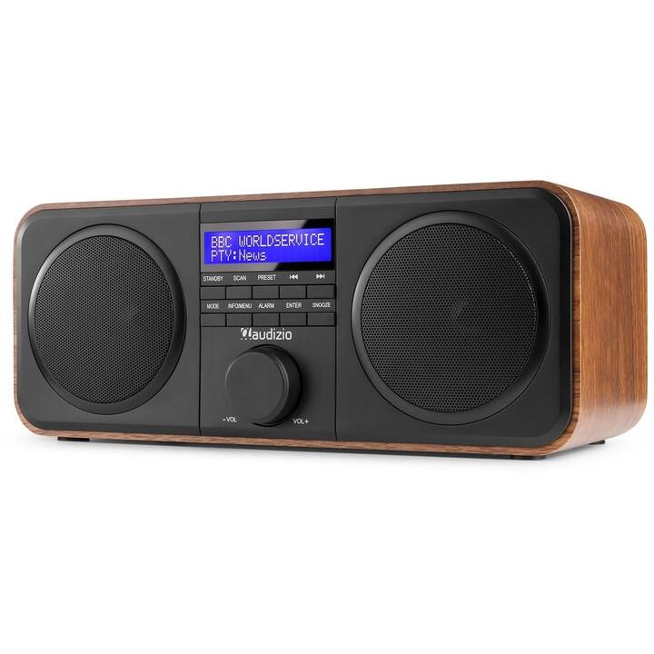 AUDIZIO Novara Digitalradio (Schwarz, Dunkelbraun)