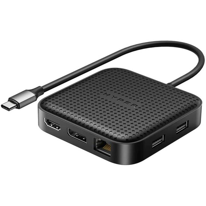 HYPER Stazione d'aggancio (DisplayPort, HDMI, USB di tipo C, RJ-45 (LAN), 2 x USB 3.1 Typ-A)