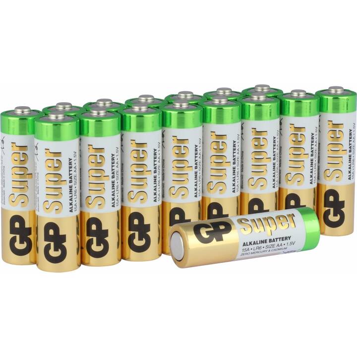 GP Super Alkaline Batterie (AA / Mignon / LR6, 16 pièce)