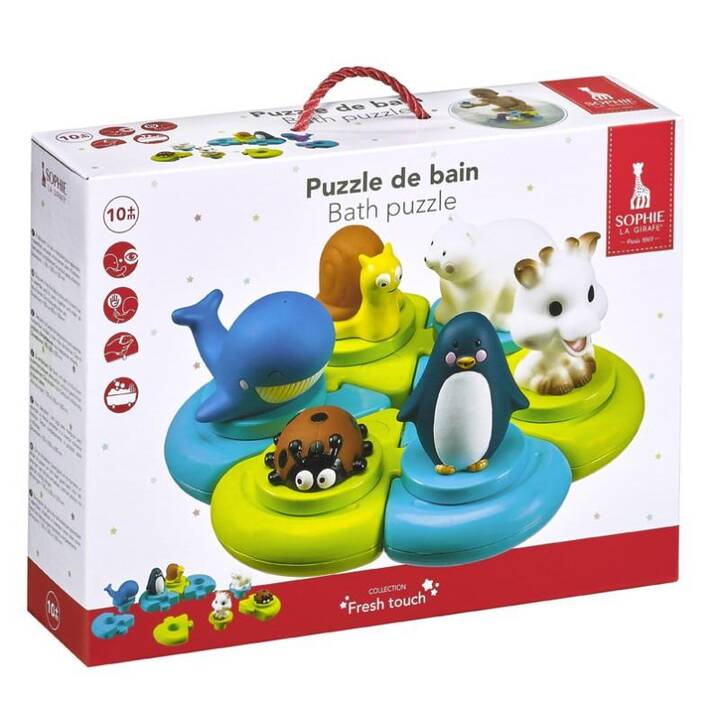 SOPHIE LA GIRAFE Badespielzeug Set (Pinguin, Schnecke, Giraffe, Eisbär, Wal)
