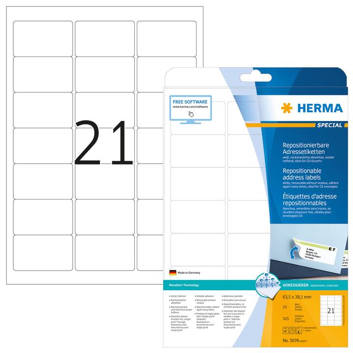 HERMA Movables (38.1 x 63.5 mm)