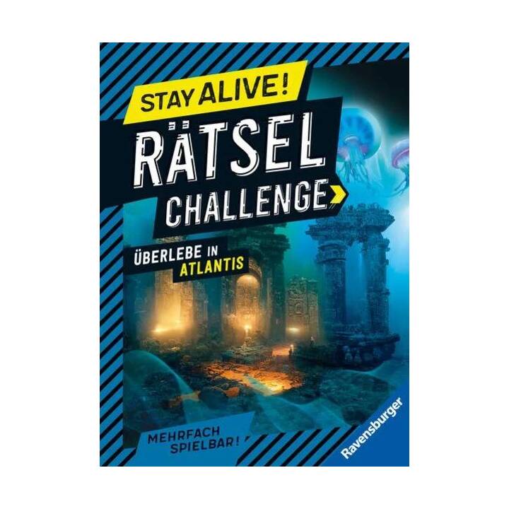 Ravensburger Stay alive! Rätsel-Challenge - Überlebe in Atlantis - Rätselbuch für Gaming-Fans ab 8 Jahren