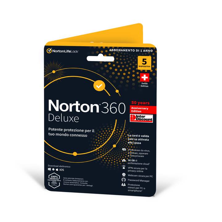 NORTON 360 Deluxe (Abbonamento, 5x, 1 anno, Italiano)