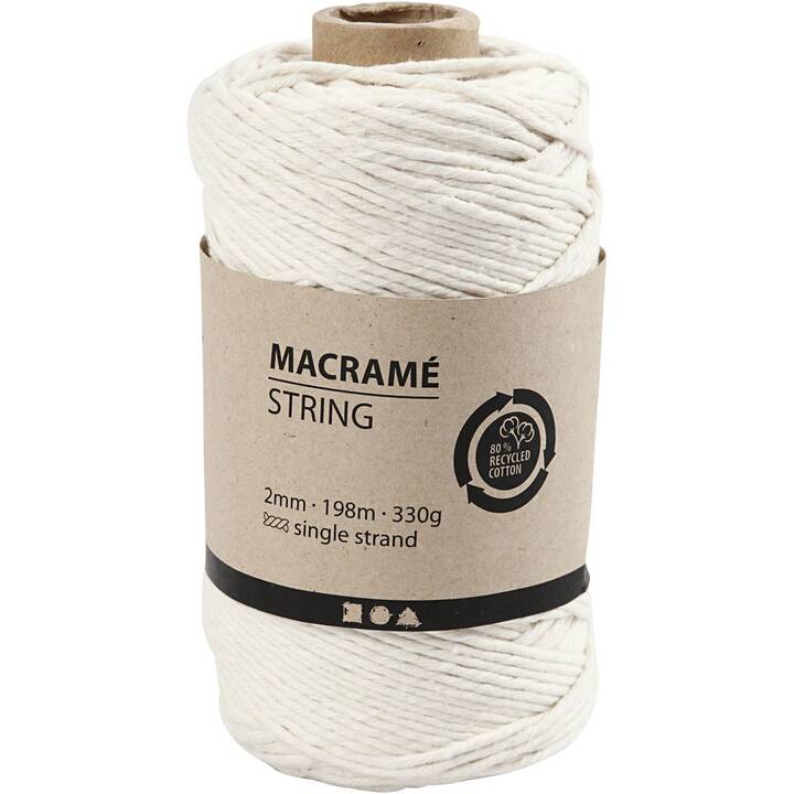 CREATIV COMPANY Cordon macramé (330 g, Blanc)