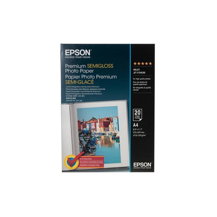 EPSON Premium Fotopapier (20 Blatt, A4, 251 g/m2)